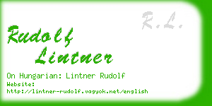 rudolf lintner business card